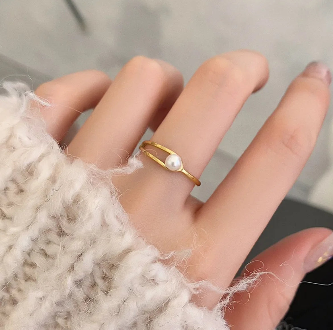 Gold Pearl Ring