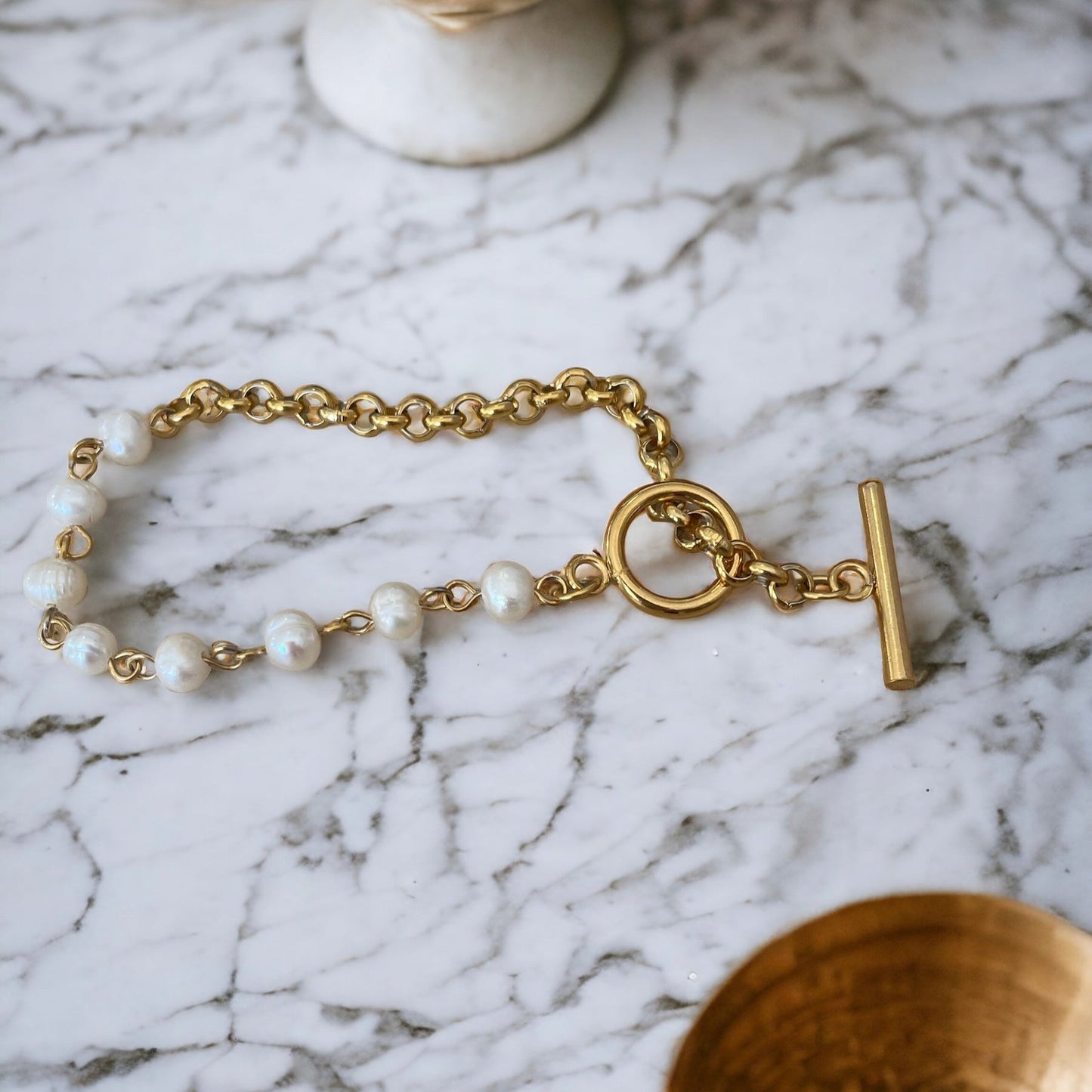 Gold Pearl Bracelet