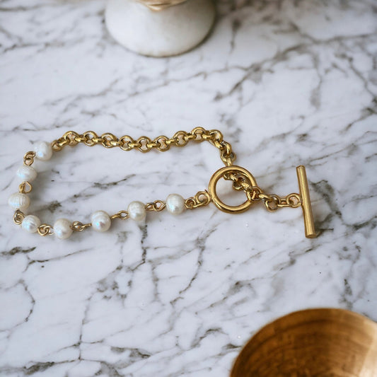 Gold Pearl Bracelet