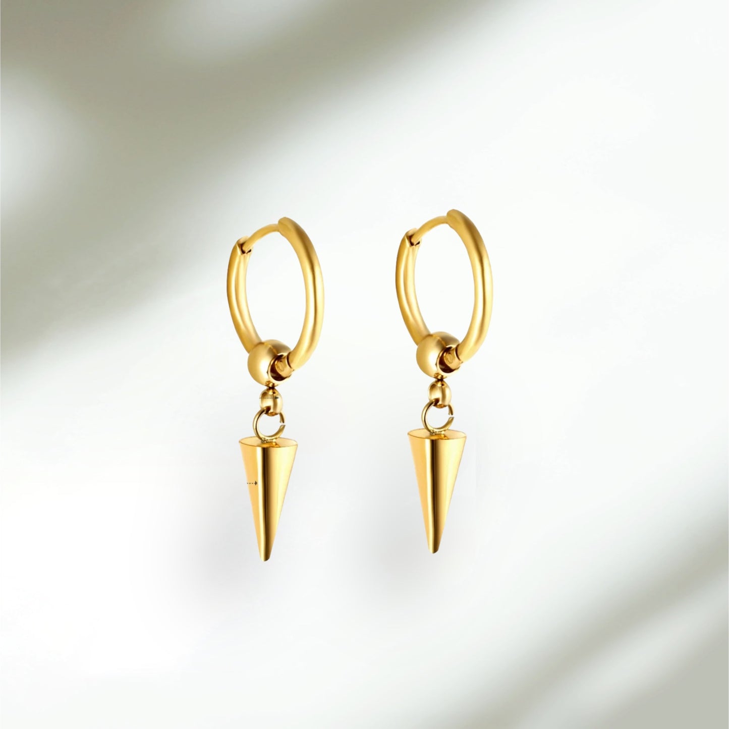 Gold Spike Huggie Earrings