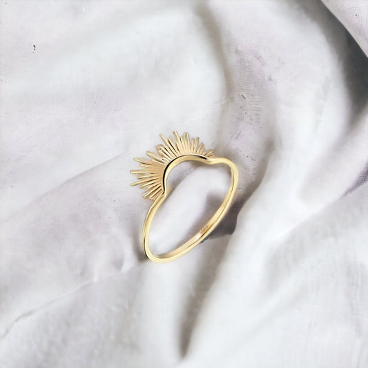 Gold Savannah Sunburst Stacking Ring