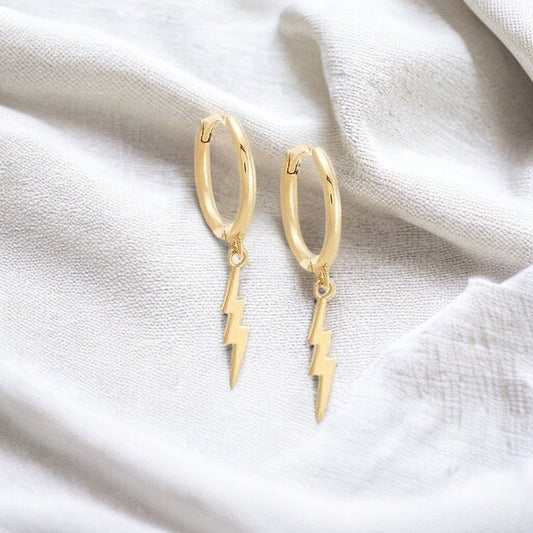 Gold Raye Huggie Earrings